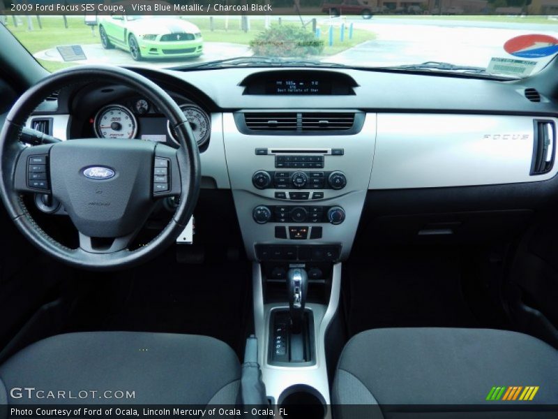 Vista Blue Metallic / Charcoal Black 2009 Ford Focus SES Coupe
