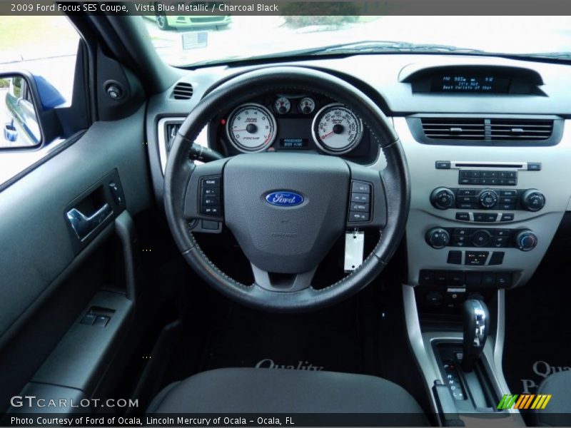 Vista Blue Metallic / Charcoal Black 2009 Ford Focus SES Coupe