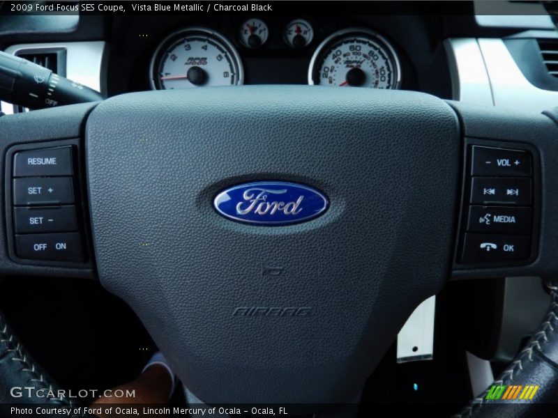 Vista Blue Metallic / Charcoal Black 2009 Ford Focus SES Coupe