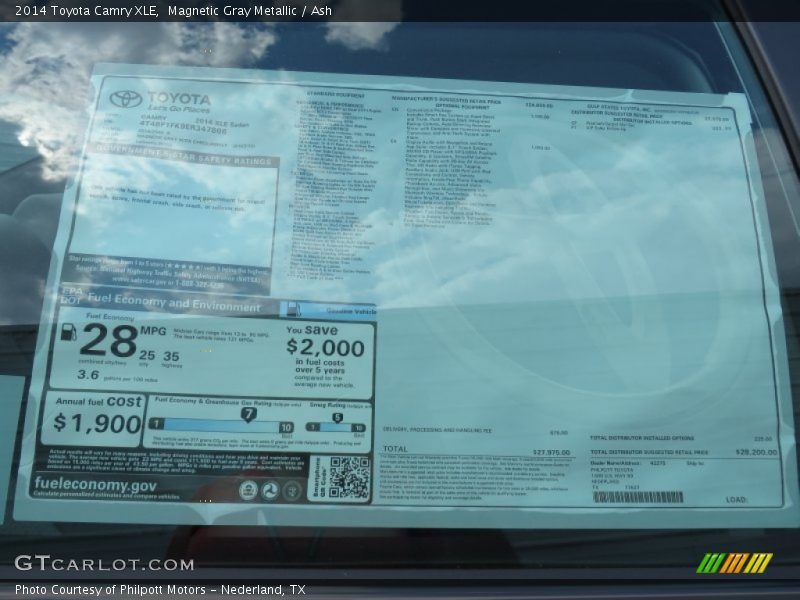 Magnetic Gray Metallic / Ash 2014 Toyota Camry XLE
