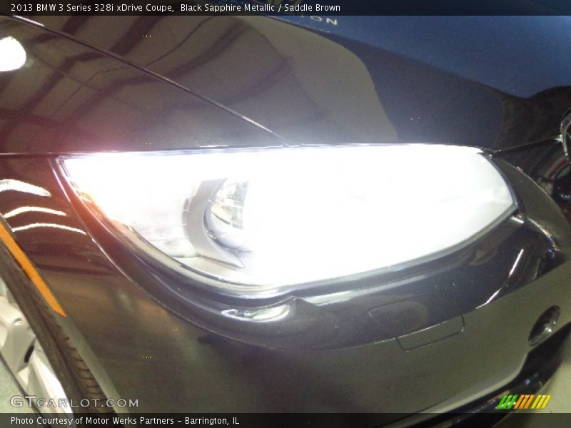 Black Sapphire Metallic / Saddle Brown 2013 BMW 3 Series 328i xDrive Coupe