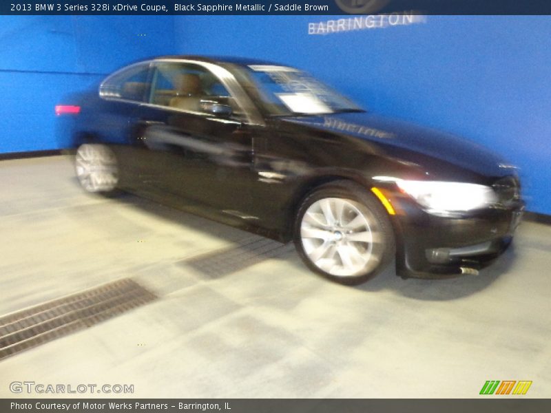 Black Sapphire Metallic / Saddle Brown 2013 BMW 3 Series 328i xDrive Coupe