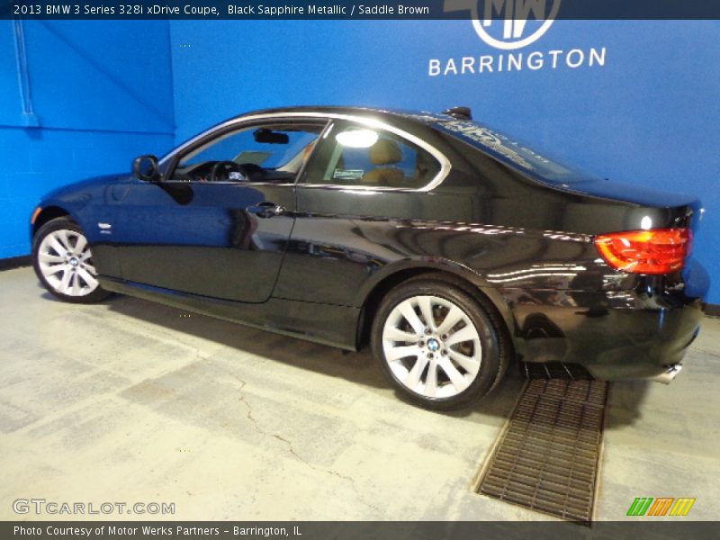 Black Sapphire Metallic / Saddle Brown 2013 BMW 3 Series 328i xDrive Coupe