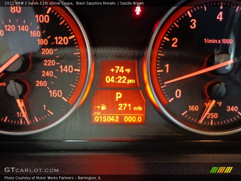Black Sapphire Metallic / Saddle Brown 2013 BMW 3 Series 328i xDrive Coupe
