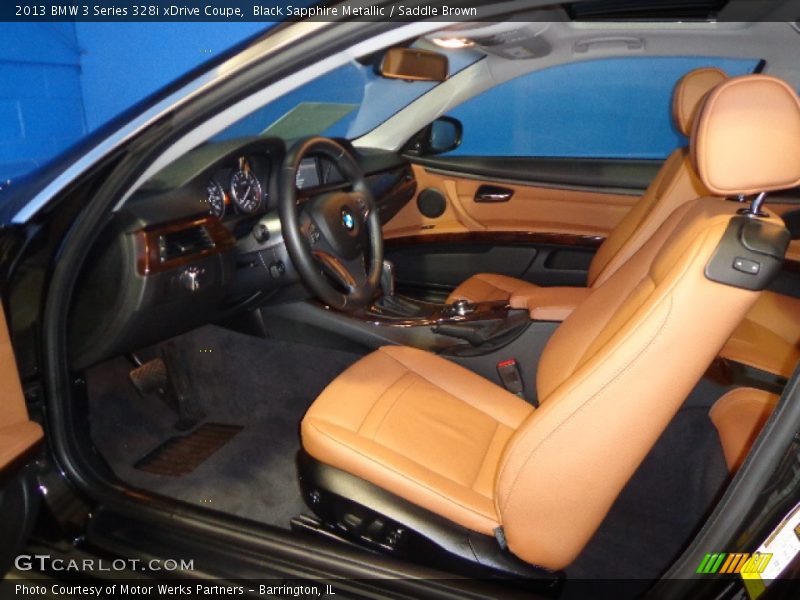 Black Sapphire Metallic / Saddle Brown 2013 BMW 3 Series 328i xDrive Coupe