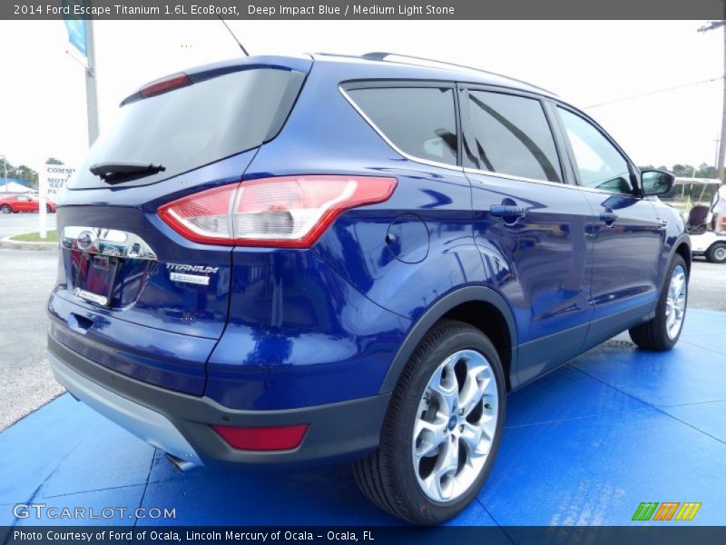 Deep Impact Blue / Medium Light Stone 2014 Ford Escape Titanium 1.6L EcoBoost
