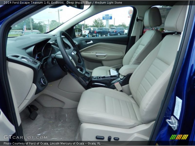 Deep Impact Blue / Medium Light Stone 2014 Ford Escape Titanium 1.6L EcoBoost