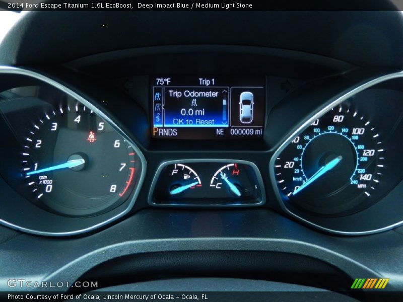 Deep Impact Blue / Medium Light Stone 2014 Ford Escape Titanium 1.6L EcoBoost