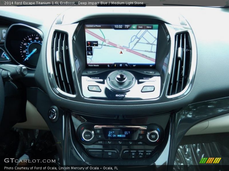 Deep Impact Blue / Medium Light Stone 2014 Ford Escape Titanium 1.6L EcoBoost