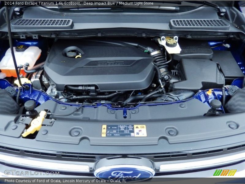 Deep Impact Blue / Medium Light Stone 2014 Ford Escape Titanium 1.6L EcoBoost