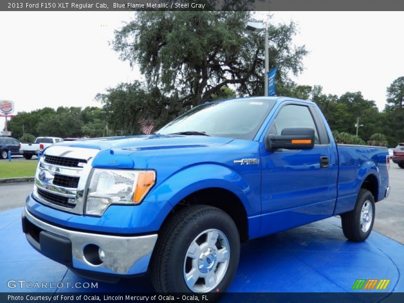 Blue Flame Metallic / Steel Gray 2013 Ford F150 XLT Regular Cab