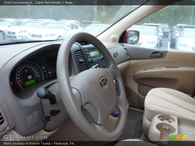 Claret Red Metallic / Beige 2008 Kia Sedona LX