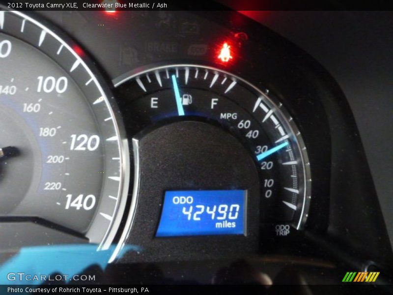 Clearwater Blue Metallic / Ash 2012 Toyota Camry XLE
