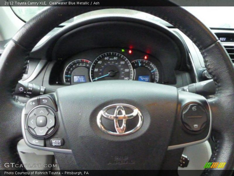 Clearwater Blue Metallic / Ash 2012 Toyota Camry XLE
