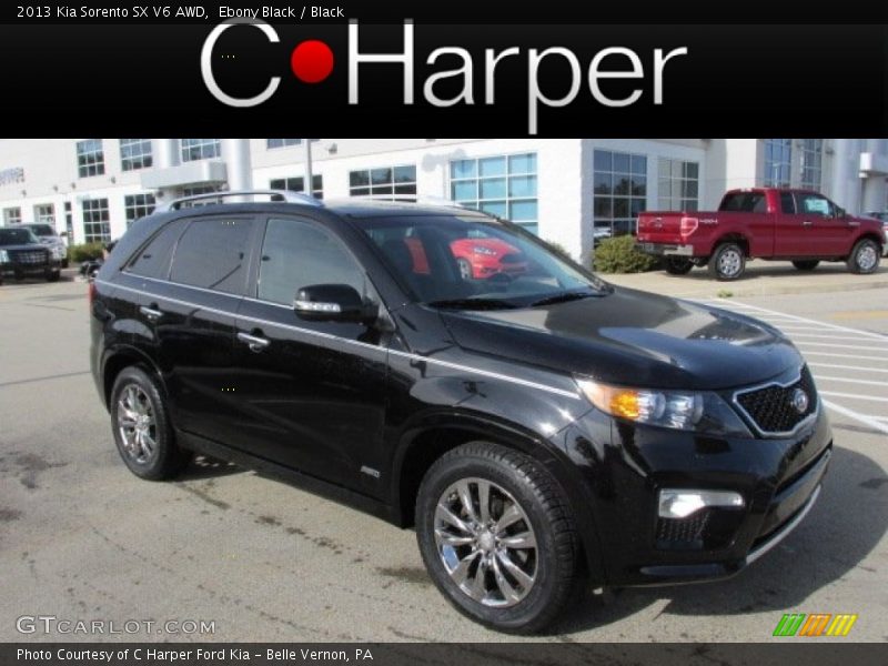 Ebony Black / Black 2013 Kia Sorento SX V6 AWD