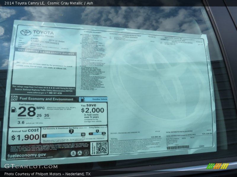 Cosmic Gray Metallic / Ash 2014 Toyota Camry LE