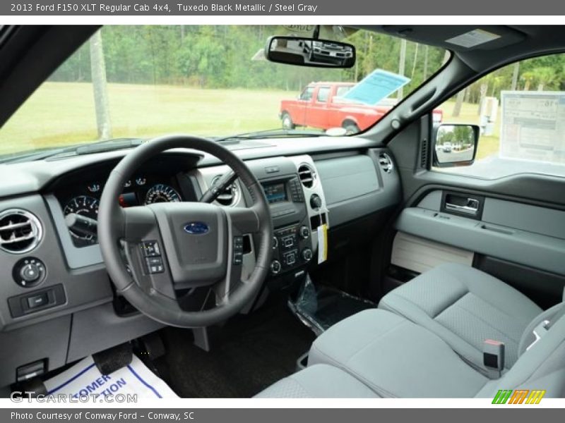 Tuxedo Black Metallic / Steel Gray 2013 Ford F150 XLT Regular Cab 4x4