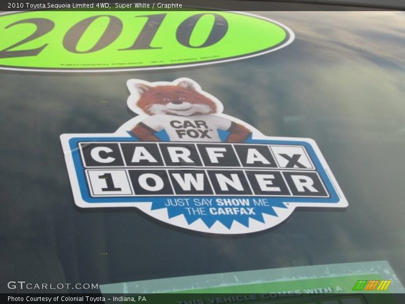 Super White / Graphite 2010 Toyota Sequoia Limited 4WD