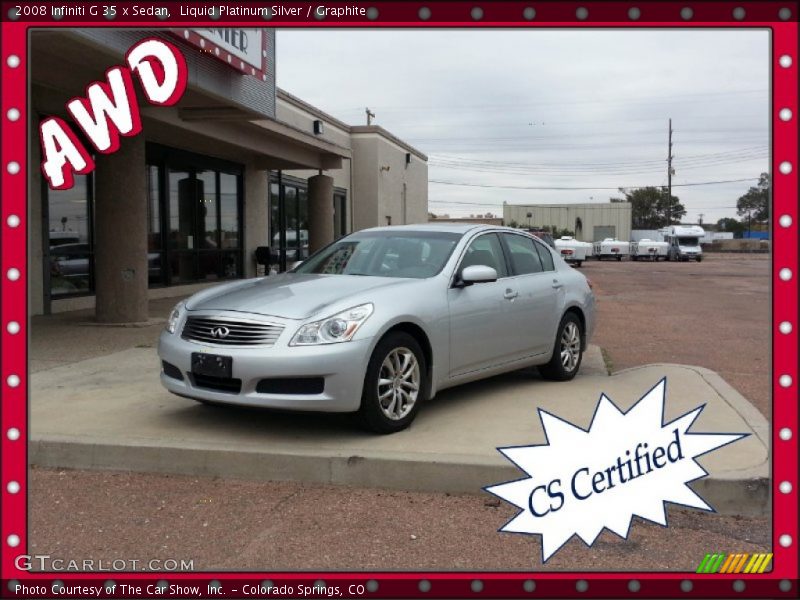 Liquid Platinum Silver / Graphite 2008 Infiniti G 35 x Sedan