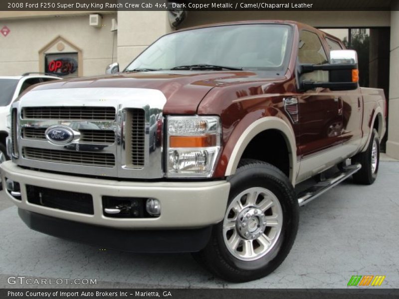 Dark Copper Metallic / Camel/Chaparral Leather 2008 Ford F250 Super Duty King Ranch Crew Cab 4x4