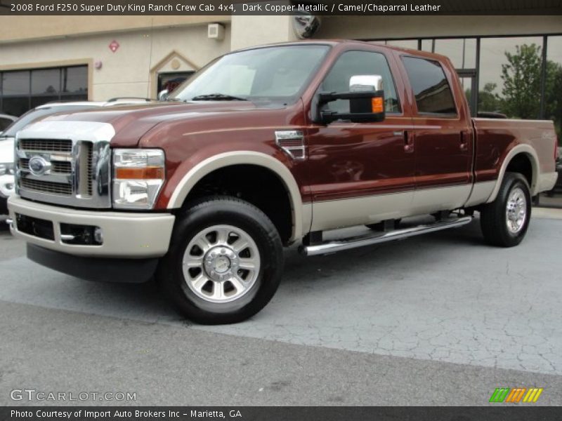 Dark Copper Metallic / Camel/Chaparral Leather 2008 Ford F250 Super Duty King Ranch Crew Cab 4x4