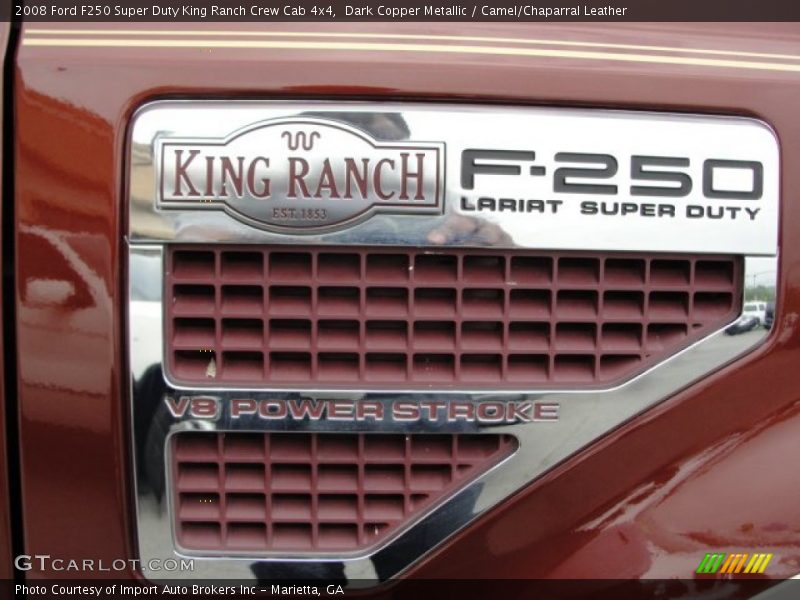 Dark Copper Metallic / Camel/Chaparral Leather 2008 Ford F250 Super Duty King Ranch Crew Cab 4x4