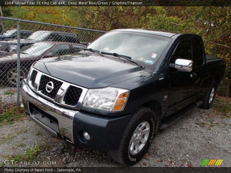 Deep Water Blue/Green / Graphite/Titanium 2004 Nissan Titan XE King Cab 4x4