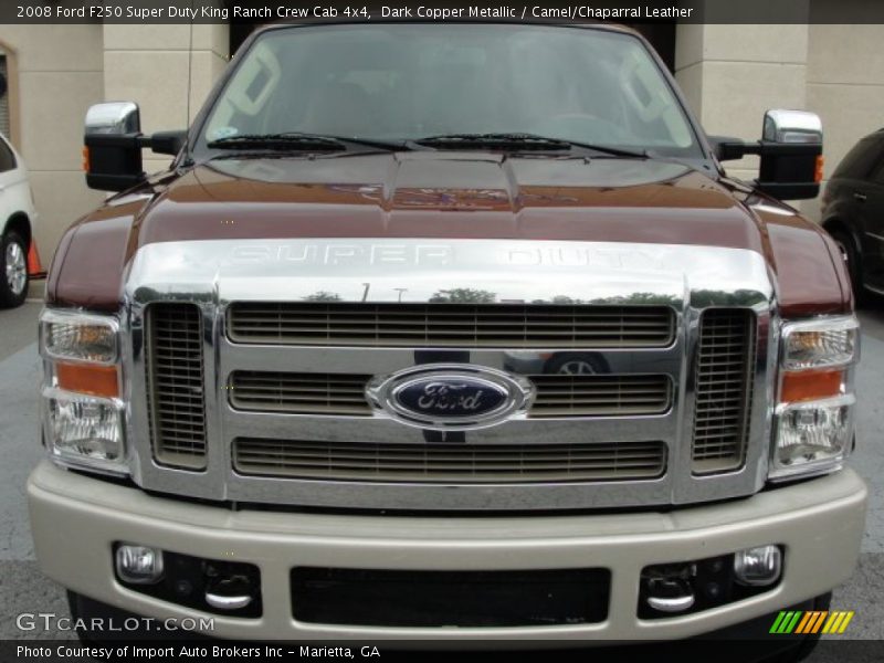 Dark Copper Metallic / Camel/Chaparral Leather 2008 Ford F250 Super Duty King Ranch Crew Cab 4x4