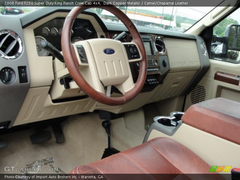 Dark Copper Metallic / Camel/Chaparral Leather 2008 Ford F250 Super Duty King Ranch Crew Cab 4x4