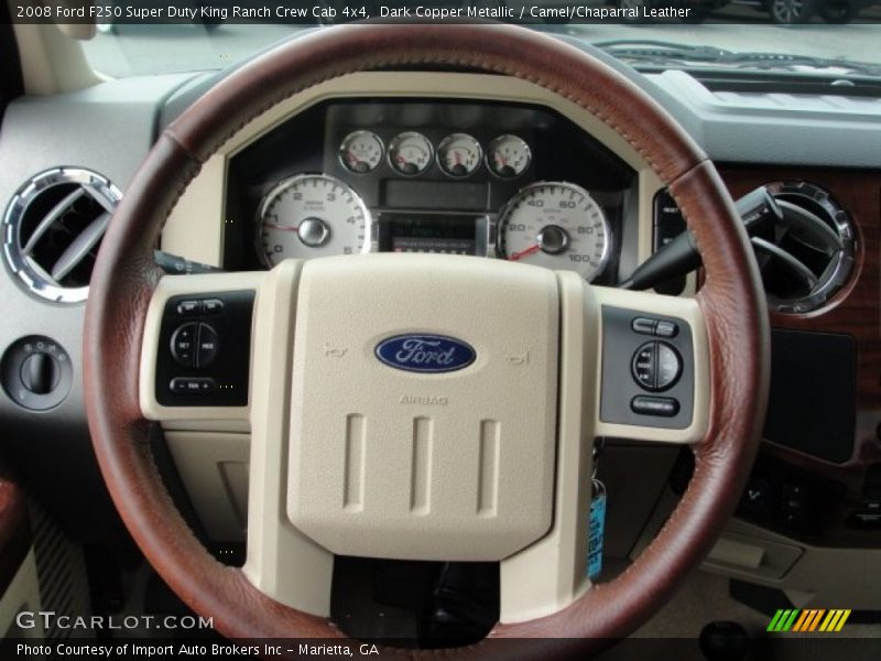 Dark Copper Metallic / Camel/Chaparral Leather 2008 Ford F250 Super Duty King Ranch Crew Cab 4x4