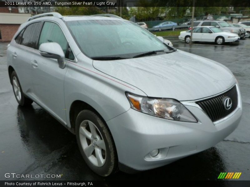 Tungsten Silver Pearl / Light Gray 2011 Lexus RX 350 AWD