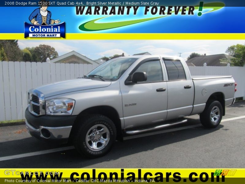 Bright Silver Metallic / Medium Slate Gray 2008 Dodge Ram 1500 SXT Quad Cab 4x4