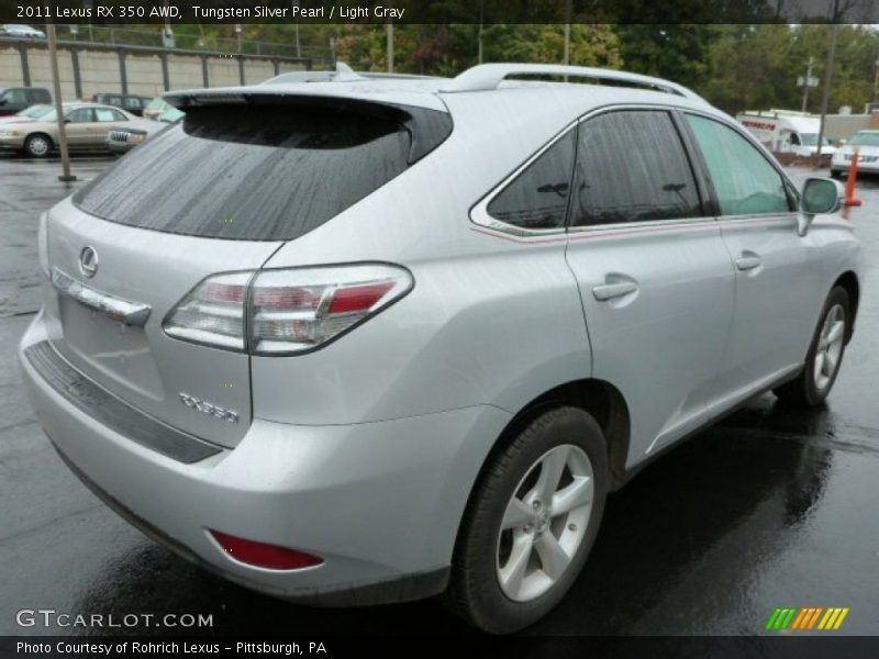 Tungsten Silver Pearl / Light Gray 2011 Lexus RX 350 AWD