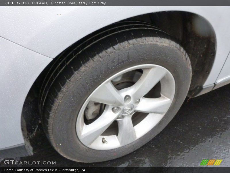 Tungsten Silver Pearl / Light Gray 2011 Lexus RX 350 AWD