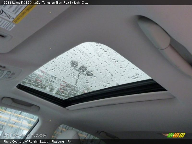 Tungsten Silver Pearl / Light Gray 2011 Lexus RX 350 AWD