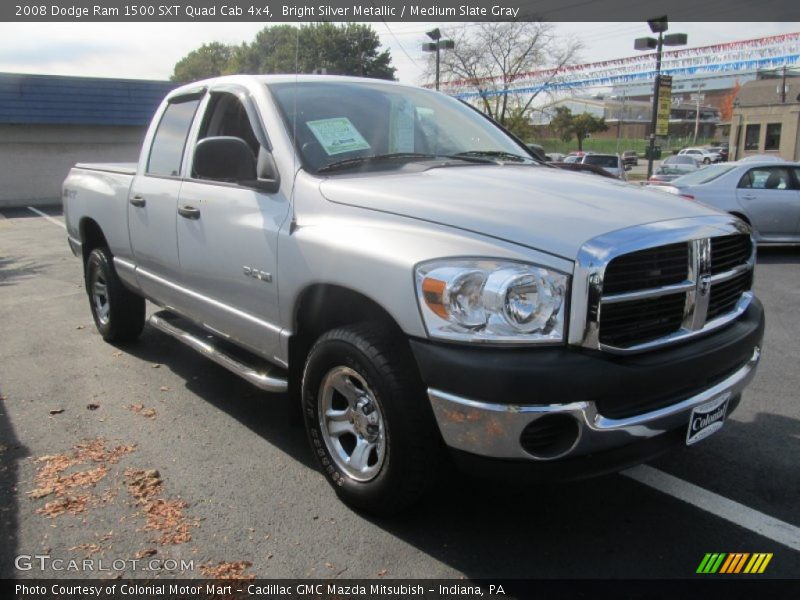 Bright Silver Metallic / Medium Slate Gray 2008 Dodge Ram 1500 SXT Quad Cab 4x4