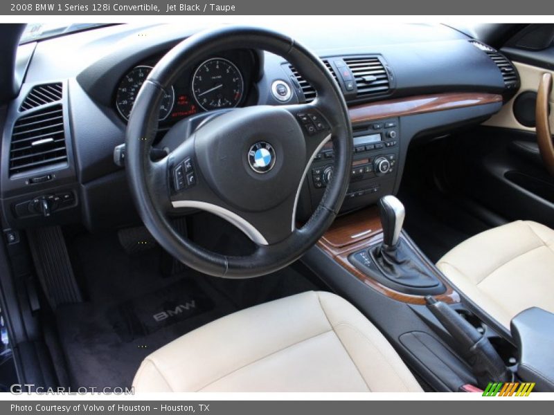 Jet Black / Taupe 2008 BMW 1 Series 128i Convertible