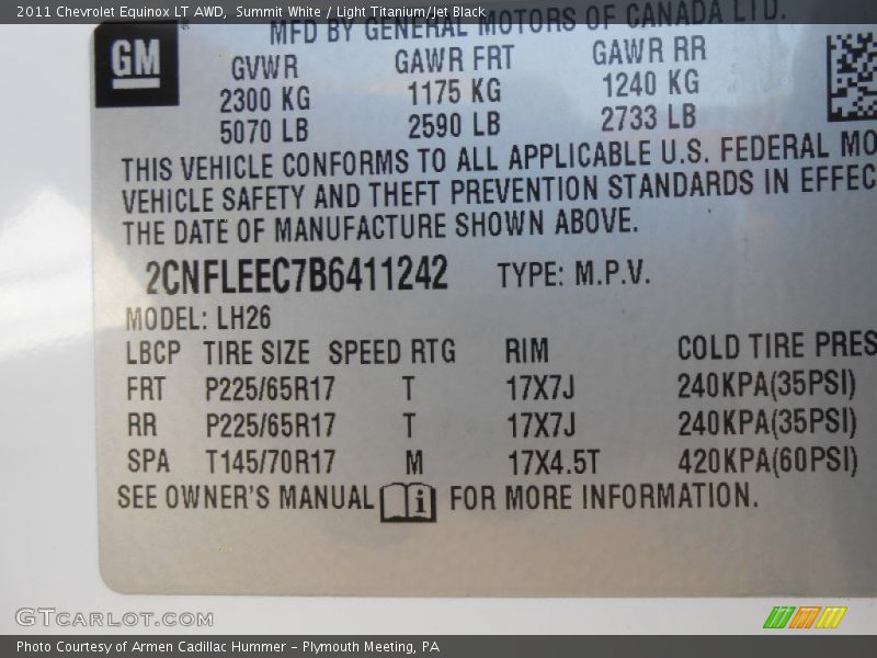 Summit White / Light Titanium/Jet Black 2011 Chevrolet Equinox LT AWD