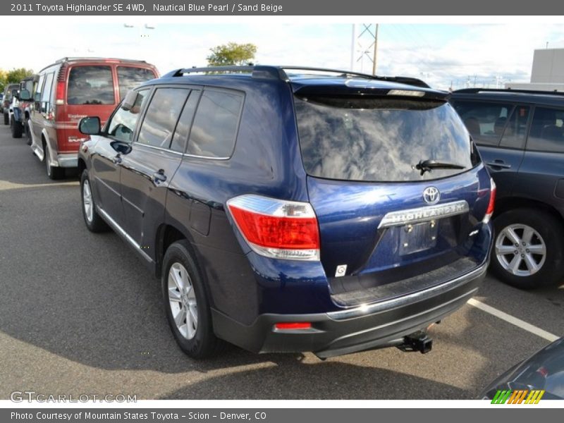 Nautical Blue Pearl / Sand Beige 2011 Toyota Highlander SE 4WD