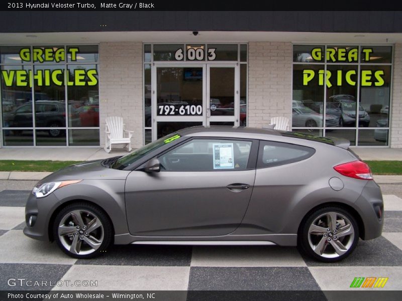 Matte Gray / Black 2013 Hyundai Veloster Turbo