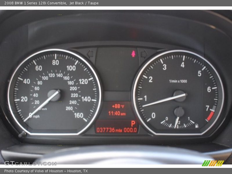 Jet Black / Taupe 2008 BMW 1 Series 128i Convertible
