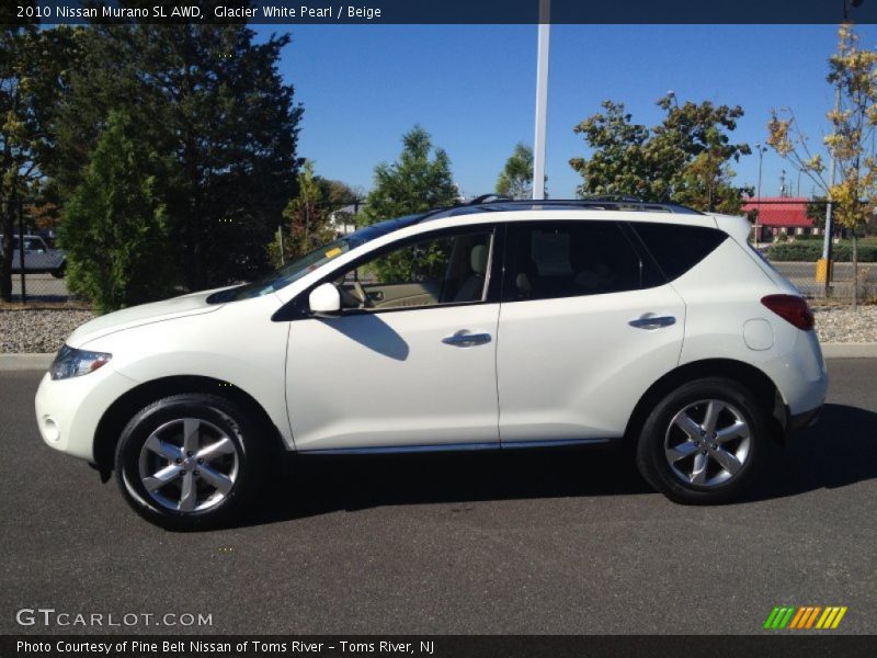 Glacier White Pearl / Beige 2010 Nissan Murano SL AWD