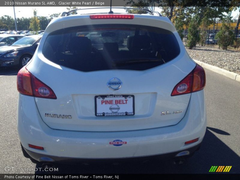 Glacier White Pearl / Beige 2010 Nissan Murano SL AWD