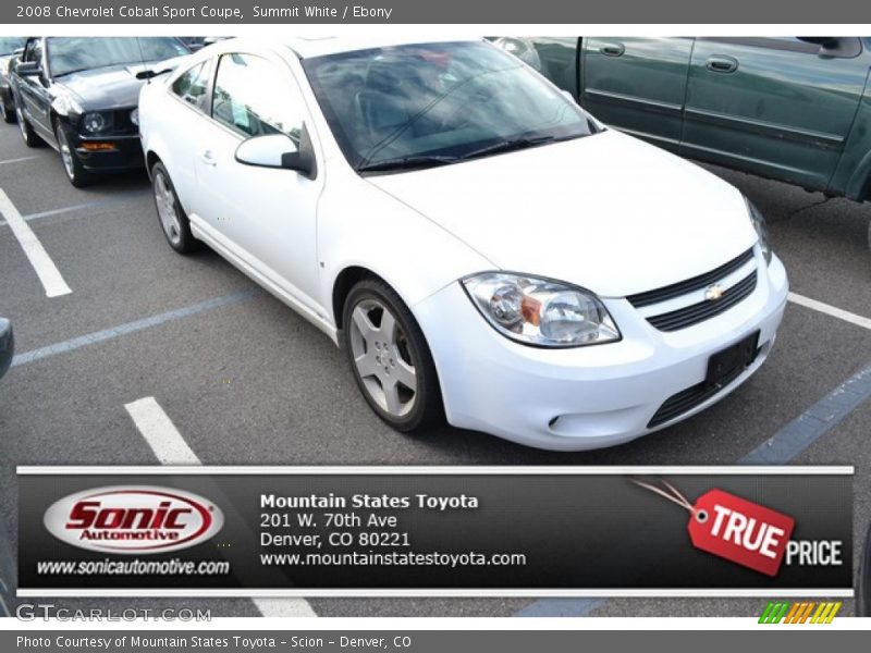 Summit White / Ebony 2008 Chevrolet Cobalt Sport Coupe