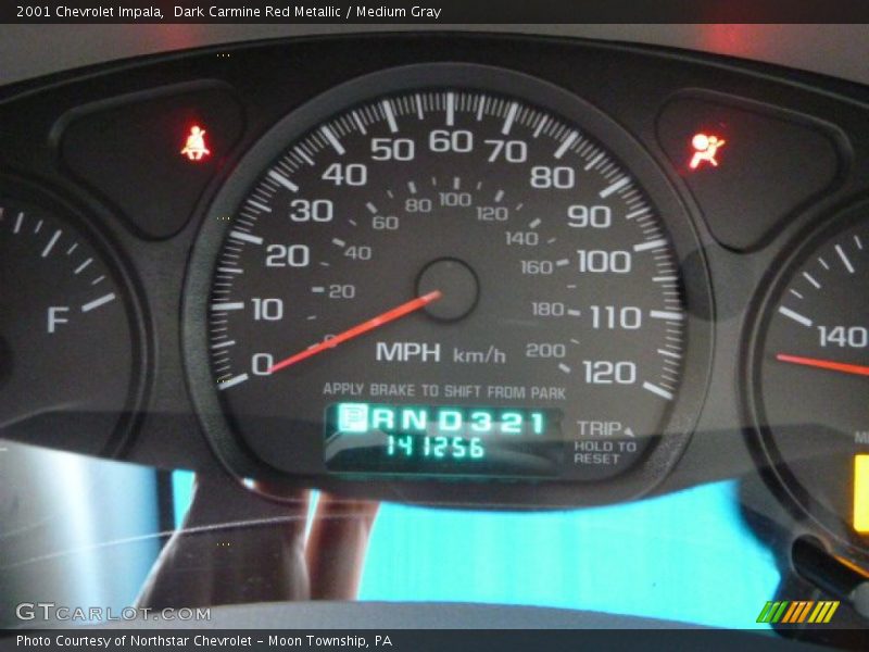 Dark Carmine Red Metallic / Medium Gray 2001 Chevrolet Impala