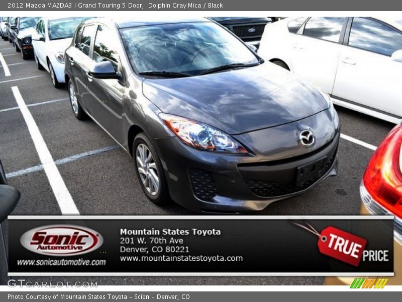Dolphin Gray Mica / Black 2012 Mazda MAZDA3 i Grand Touring 5 Door