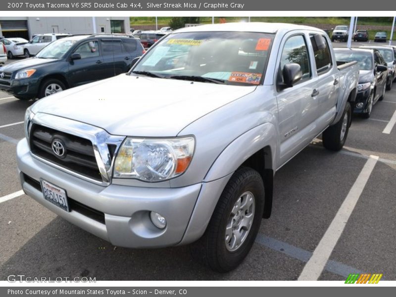 Silver Streak Mica / Graphite Gray 2007 Toyota Tacoma V6 SR5 Double Cab 4x4