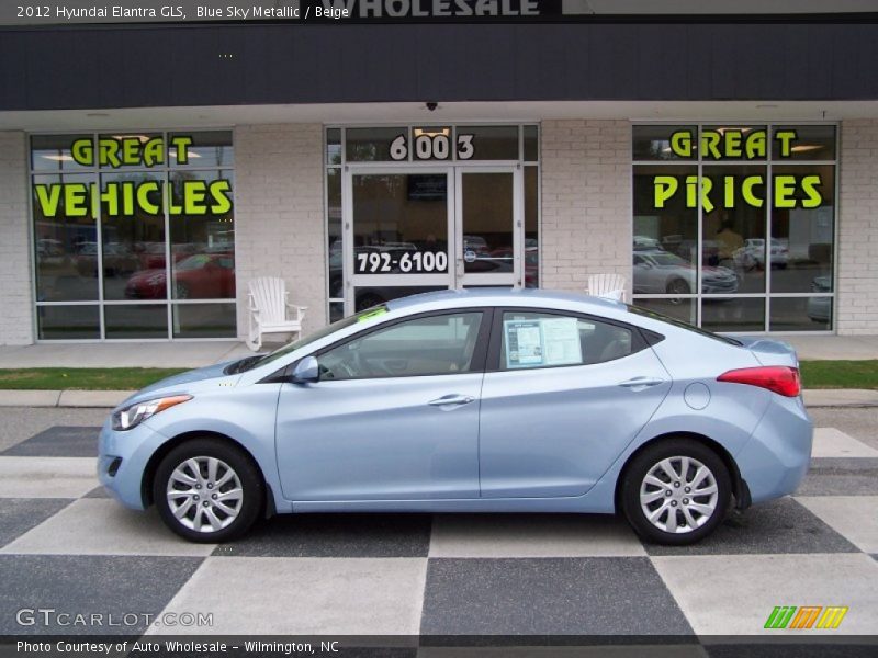 Blue Sky Metallic / Beige 2012 Hyundai Elantra GLS
