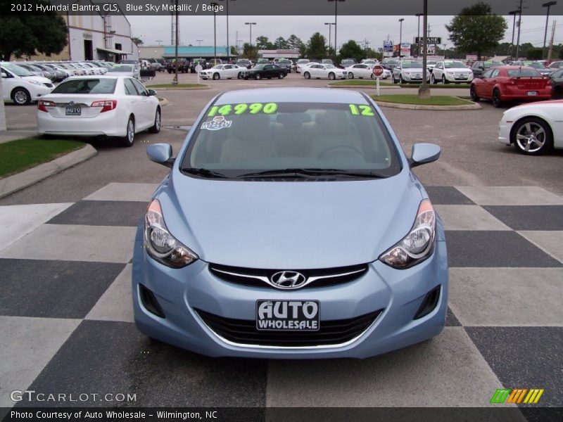 Blue Sky Metallic / Beige 2012 Hyundai Elantra GLS