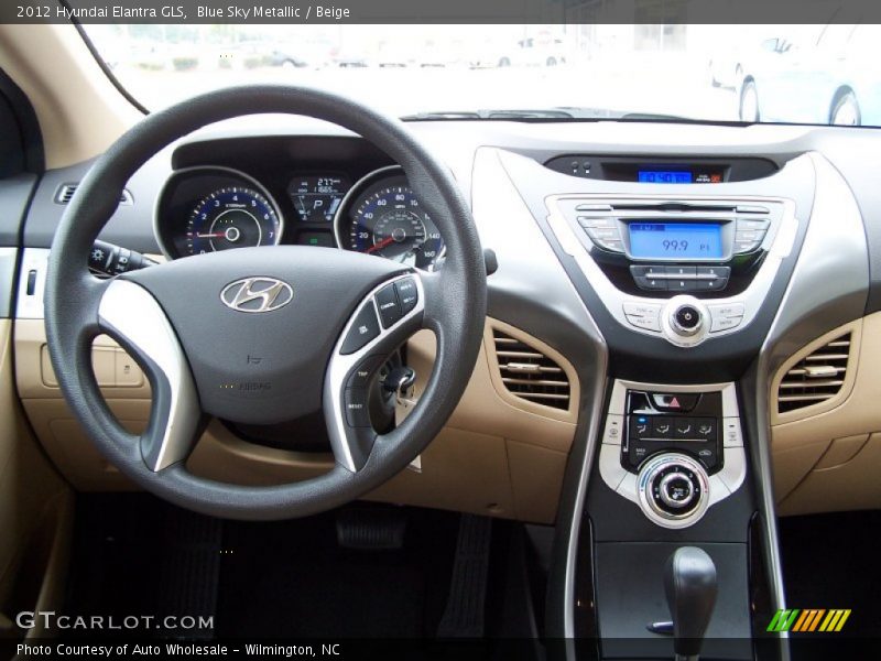 Blue Sky Metallic / Beige 2012 Hyundai Elantra GLS